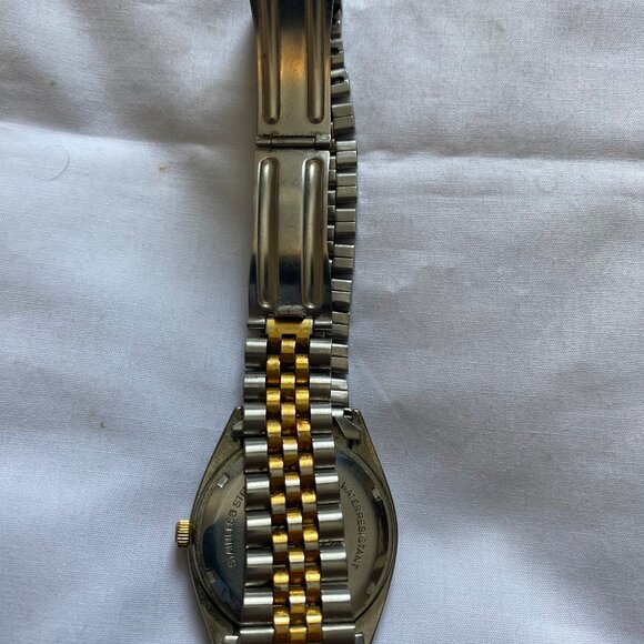 Orléan Men's Watch in Stainless Steel 2 Tone, Golden and Silver Color, Working - Picture 6 of 6